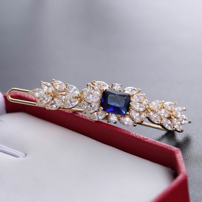YMHC-10106 Retro fashion cubic zirconia gold-plated hair clip. Yiwu Jewelry Factory Fashion Accessories Manufacture Fashion Jewelry Supplier.