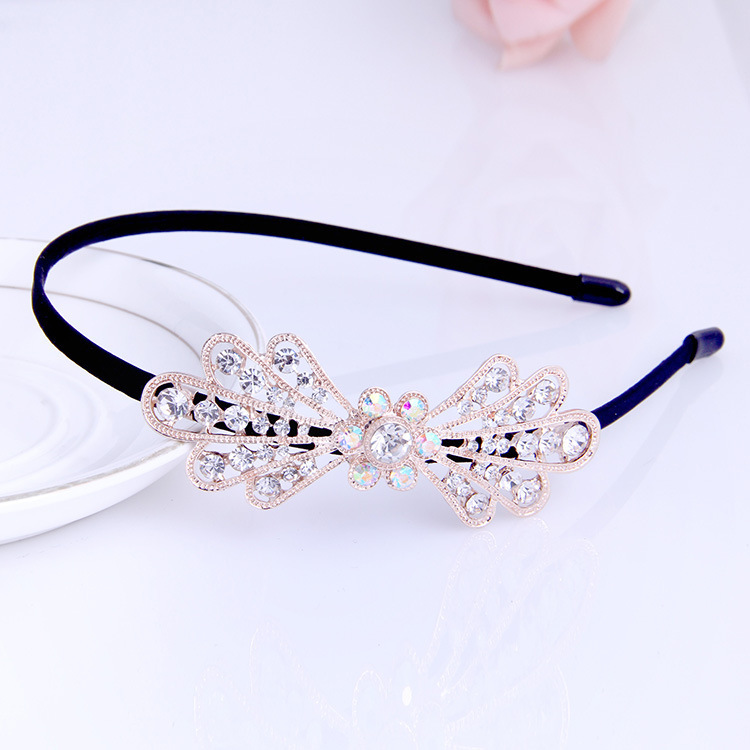 YMHD-10147 Exquisite fashion crystal bow headband. China Jewelry Factory Fashion Accessories Manufactusre Fashion Jewelry Supplier.