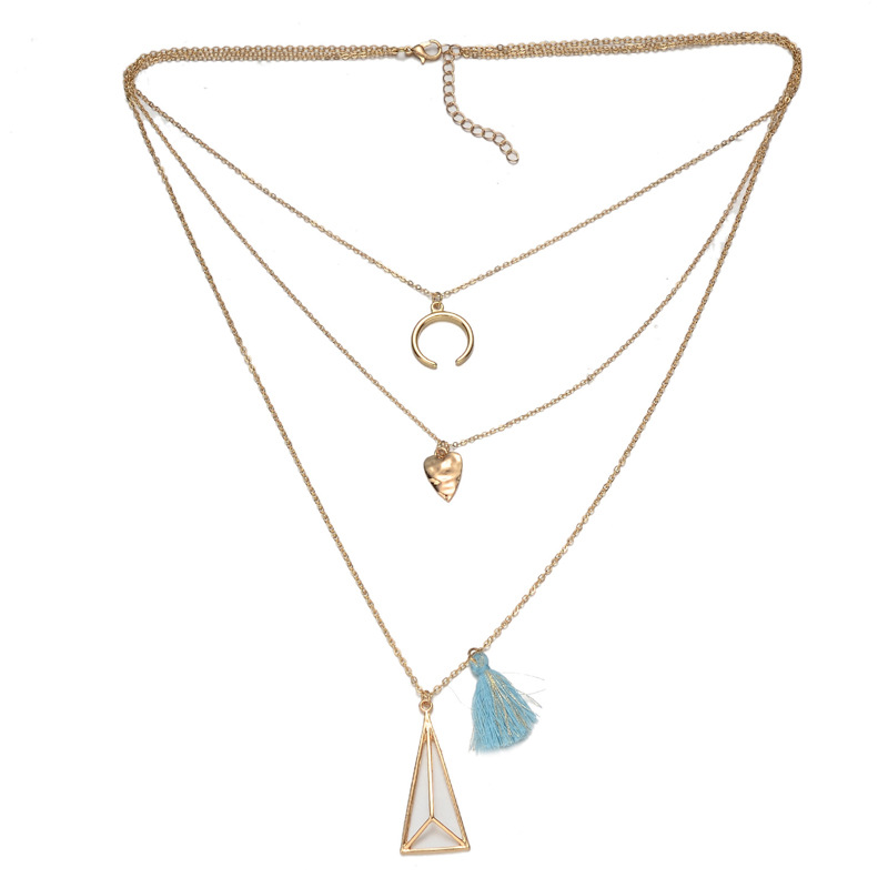 Dj 1192 Fashion Simple Western Style Alloy Turquoise Necklace Qingdao Jewelry Factory Fashion Accessories Manufactusre Supplier Support The Spot Whole